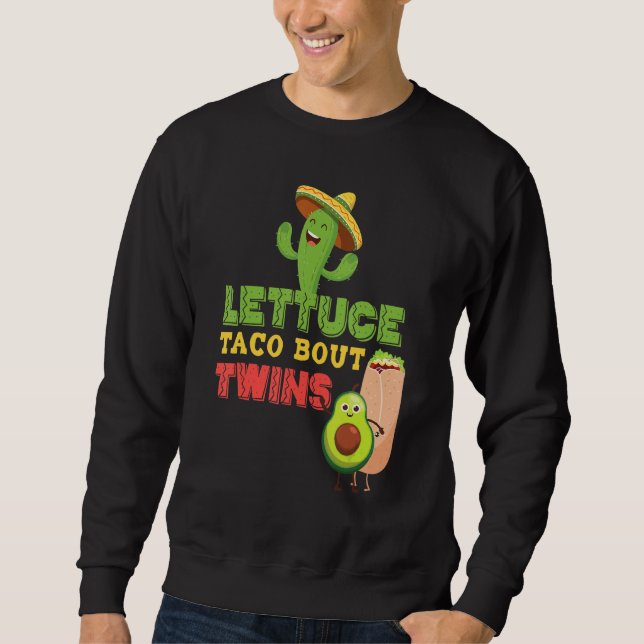 Sudadera Lechuga de Invitación para bebés Taco sobre gemelo (Anverso)
