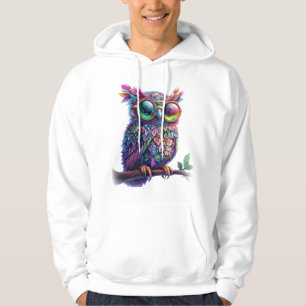 Sudadera Lechuza colorida vibrante con diseño de lentes vib