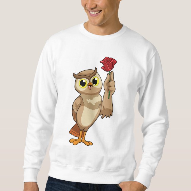 Sudadera Lechuza con Rosa (Anverso)