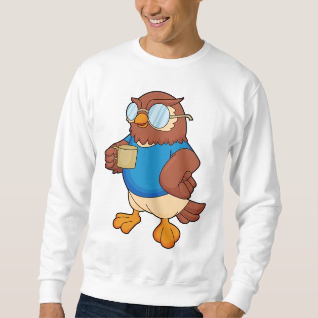 Sudadera Lechuza con tazón de café (Anverso)