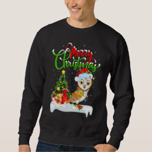 Sudadera Lechuza de granero Ave Decoración de Navidad Santa