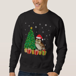 Sudadera Lechuza de grano de maíz Xmas Árbol iluminando lec