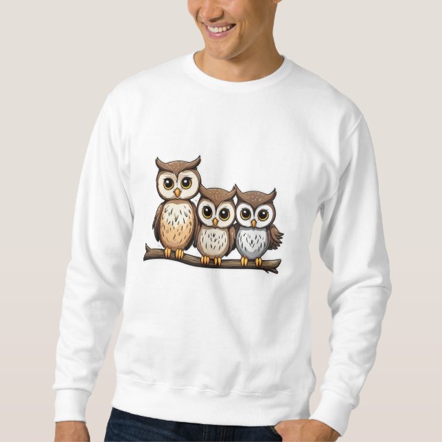 Sudadera Lechuza Pequeña De Tres Cutas (Anverso)