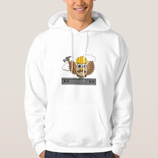Sudadera Lechuza trabajadora de construcción con Personaliz (Anverso)