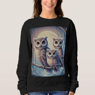 Sudadera Lechuzas de luna - Camiseta elegante y elegante