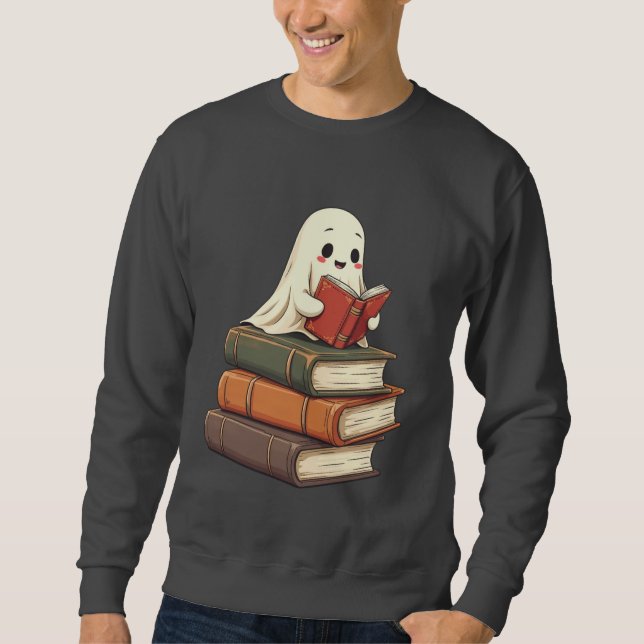 Sudadera Lector de fantasma feliz - Lector de libros divert (Anverso)