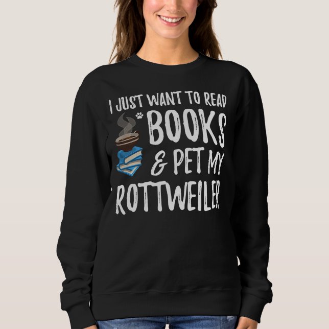 Sudadera Lector de libros de Rottweiler Avid: Mamá de perro (Anverso)