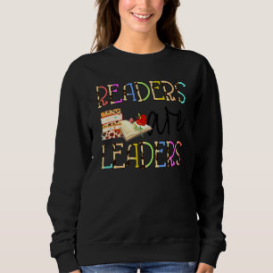 Sudadera Lectores Son Líderes Boho Leopardo Libro De Vuelta