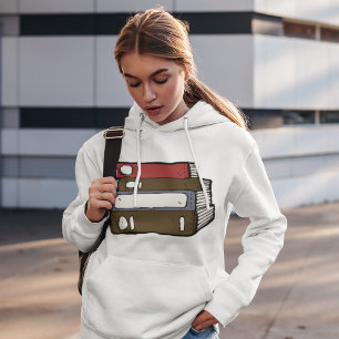Sudadera Lectura de la biblioteca de la pila de libros