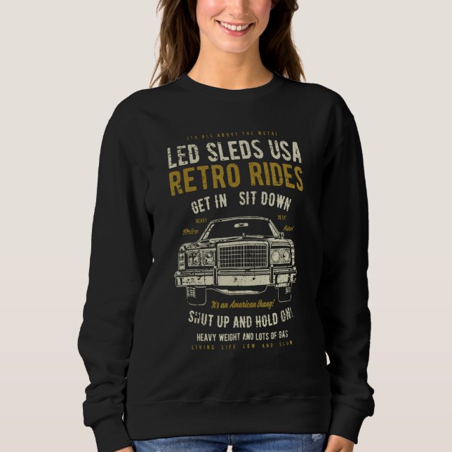 Sudadera Led Sleds Automotive Nostalgia Distressed Retro Ca (Anverso)
