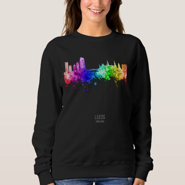Sudadera Leeds England Skyline Skyscrapers (Anverso)