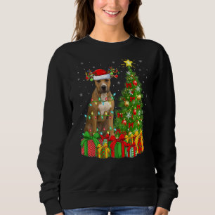 Sudadera Leer el árbol de navidad Staffordshire Bull Terrie