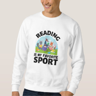 Sudadera Leer es mi deporte favorito Animales leyendo libro
