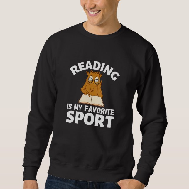 Sudadera Leer es mi lectura favorita de búho deportivo (Anverso)
