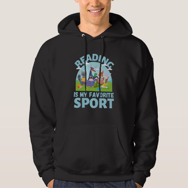 Sudadera Leer es mi libro favorito de animales deportivos (Anverso)