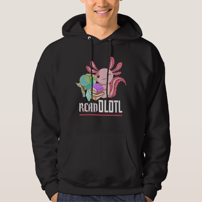 Sudadera Leer libro Readolotl Animal Amphibian Bookworm A (Anverso)