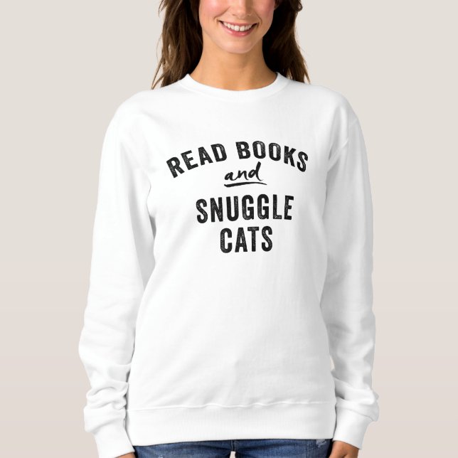 Sudadera Leer libros y alternar gatos (Anverso)