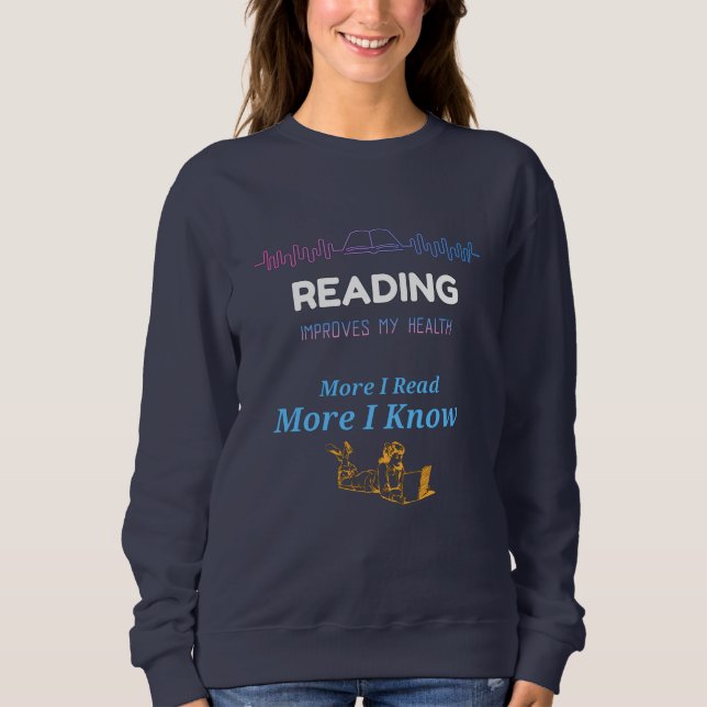 Sudadera Leer mejora mi salud (Anverso)