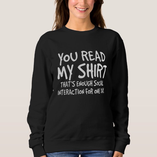 Sudadera Lees mi que es suficiente interacción social una (Anverso)