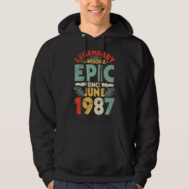Sudadera Legendaria e impresionante épica desde junio de 19 (Anverso)