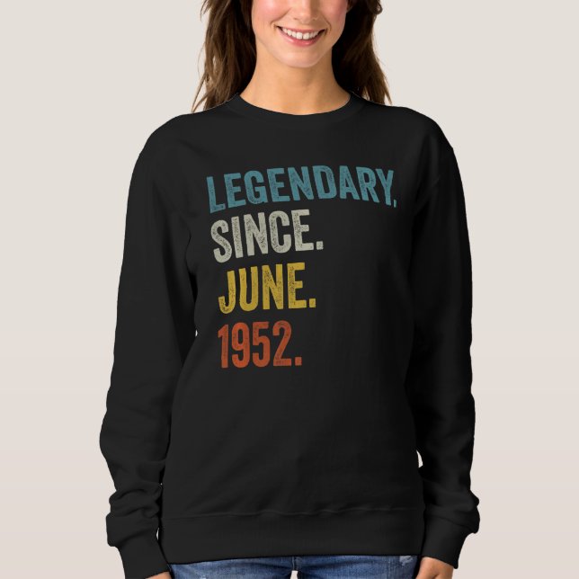 Sudadera Legendario de 70 años desde junio de 1952 (Anverso)