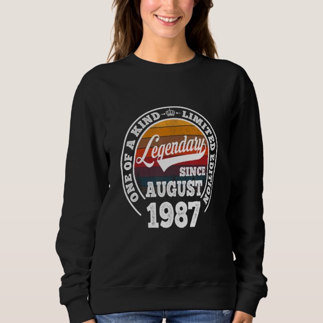 Sudadera Legendario desde agosto de 1987 35º cumpleaños 35  (Anverso)