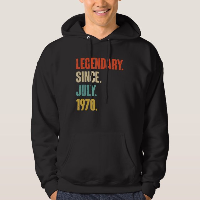 Sudadera Legendario desde julio de 1970 52 años (Anverso)
