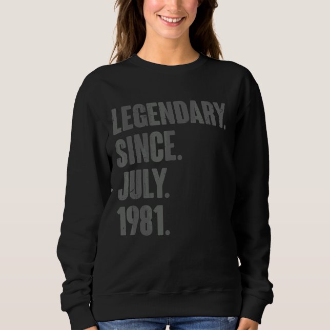 Sudadera Legendario desde julio de 1981 41 años (Anverso)
