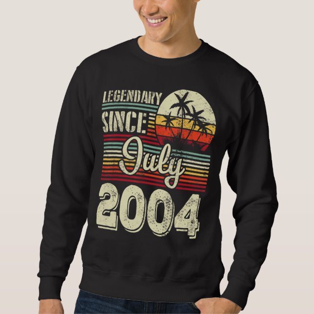 Sudadera Legendario desde julio de 2004 Feliz cumpleaños 18 (Anverso)