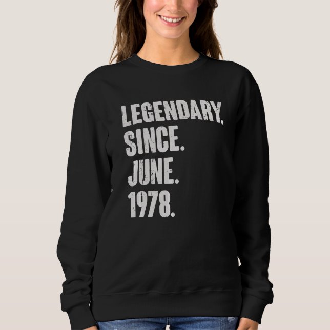 Sudadera Legendario desde junio de 1978 44 años (Anverso)