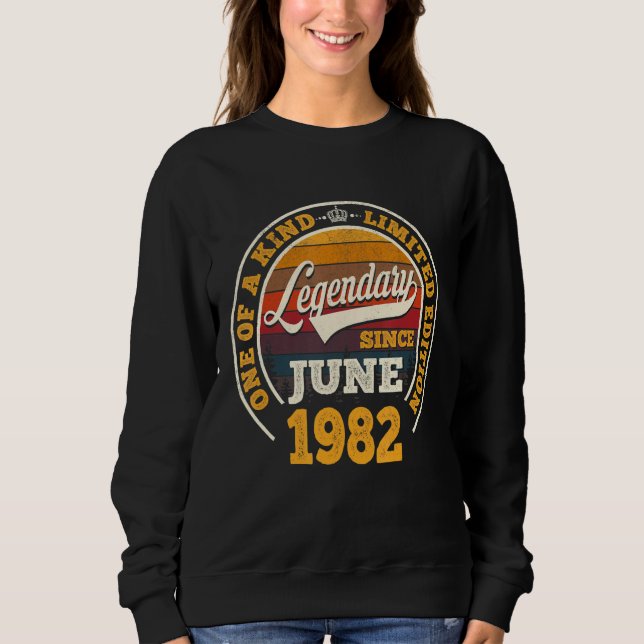Sudadera Legendario desde junio de 1982 40º cumpleaños 40 a (Anverso)
