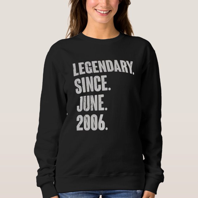 Sudadera Legendario desde junio de 2006 16 años (Anverso)