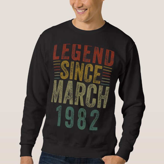 Sudadera Legendario desde marzo de 1982 40º cumpleaños (Anverso)