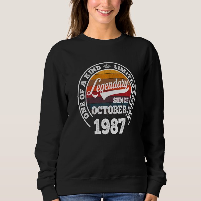 Sudadera Legendario desde octubre de 1987 35º cumpleaños 35 (Anverso)