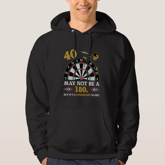 Sudadera Legendary Score Funny de 40 años Cumpleaños Dart (Anverso)