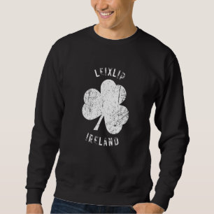 Sudadera Leixslip Irlanda Trébol Antiguo Aspecto Desgastado
