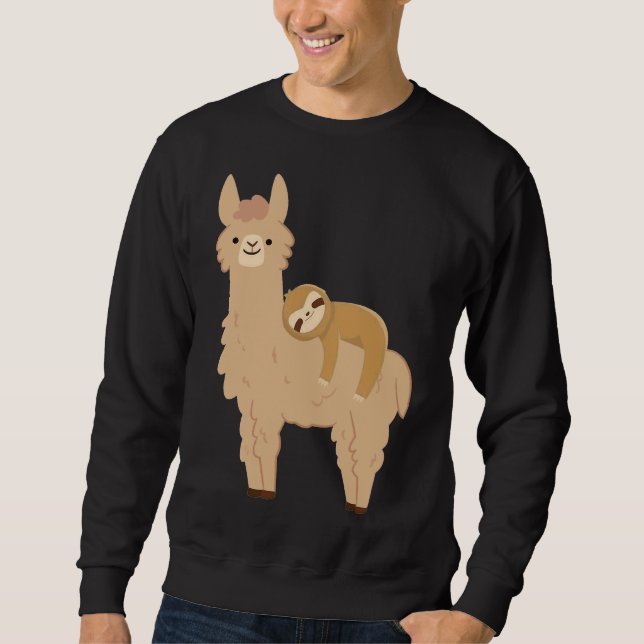 Sudadera Lema Adorable Relajándose En Una Llama Graciosa Ll (Anverso)