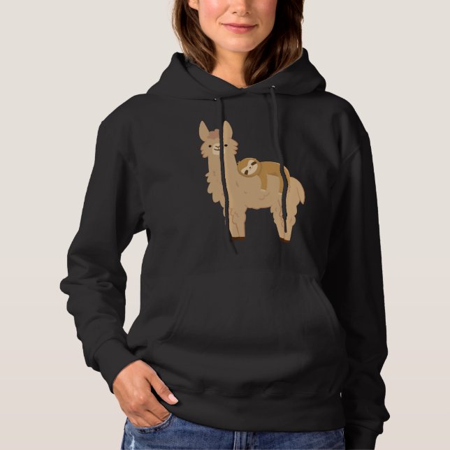 Sudadera Lema Adorable Relajándose En Una Llama Graciosa Ll (Anverso)