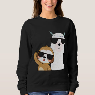 Sudadera Lema divertida Llama con gafas de sol Animales de 