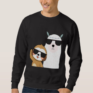 Sudadera Lema divertida Llama con gafas de sol Animales de