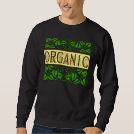 Sudadera Lema verde vintage orgánico con hojas superiores