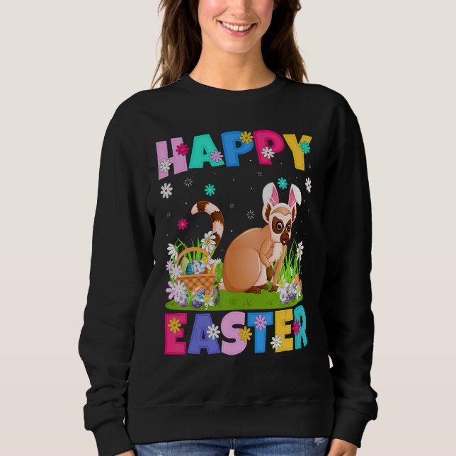 Sudadera Lemur Happy Easter Bunny Lemur Easter Sunday (Anverso)