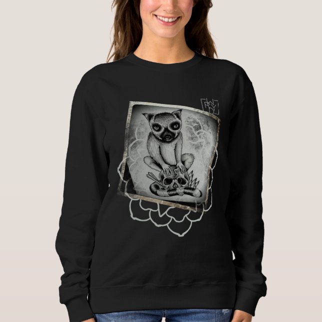 Sudadera Lemur Skull with Yoga Flower  WRYD Actual Artwork (Anverso)
