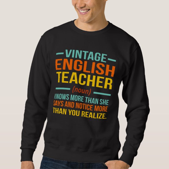 Sudadera Lenguaje de definición de profesores de inglés vin (Anverso)