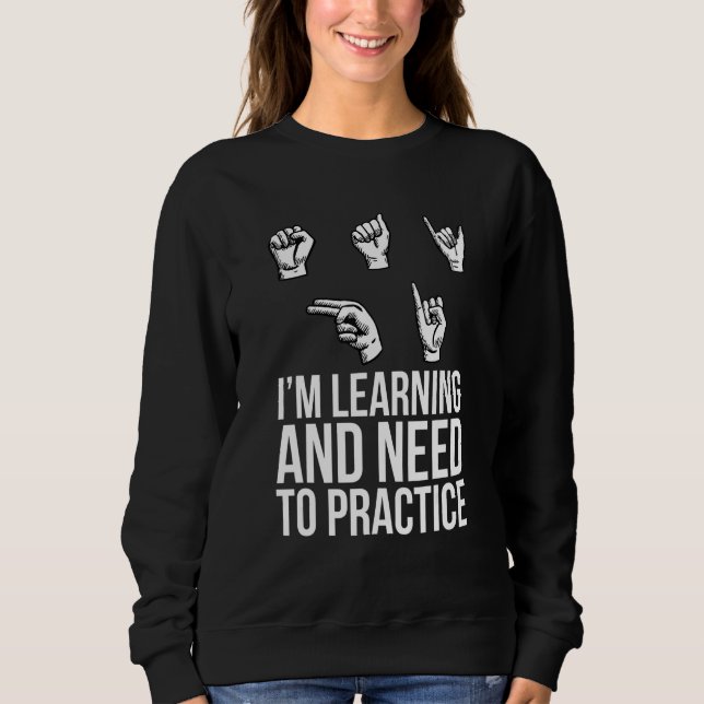 Sudadera Lenguaje de Señas ASL Pérdida Auditiva Lenguaje Vi (Anverso)