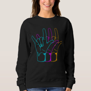 Sudadera Lenguaje Rótulo americano que te amo ASL