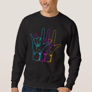 Sudadera Lenguaje Rótulo americano que te amo ASL