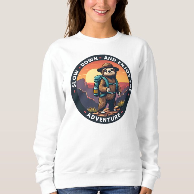 Sudadera Lenta y disfruta de la aventura (Anverso)