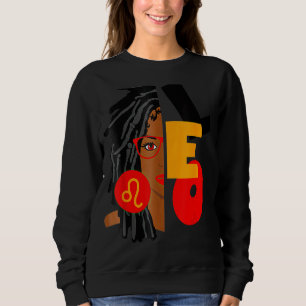 Sudadera Leo Chica Afro Locs Chica Zodiac Rótulos Cumpleaño