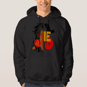 Sudadera Leo Chica Afro Locs Chica Zodiac Rótulos Cumpleaño